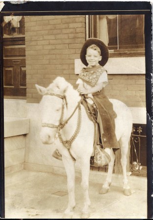 Little Howard Wetzel (ca 1940). The Strawberry Mansion (Philadelphia) photographer often used ponies in photos of young children.