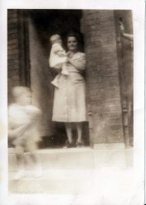 Bid in the doorway of her North Philadelphia home around 1950.